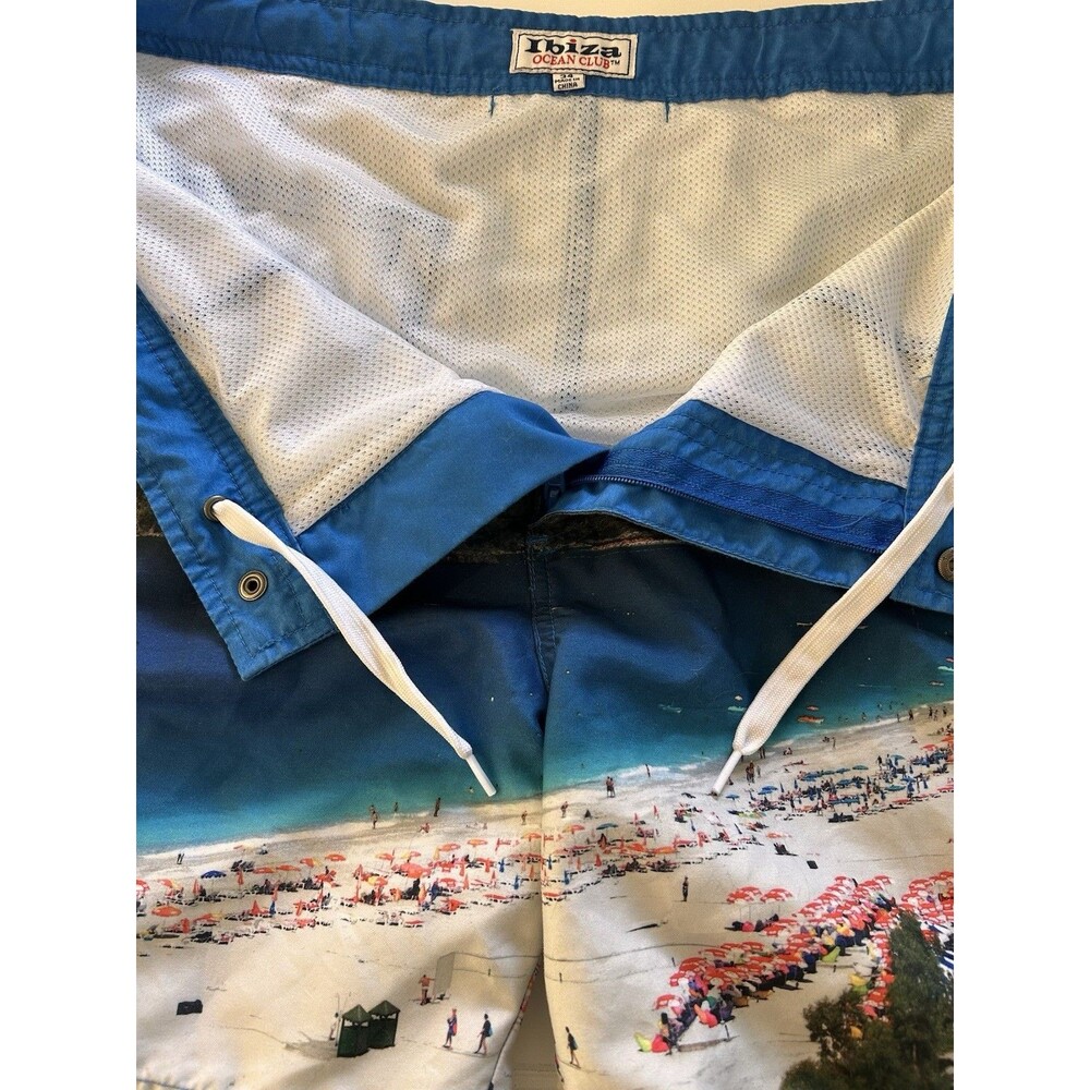 Ibiza Ocean Club Swim Shorts Mens 34 Multicolor Abstract Retro Euro Summer 6.5" - Picture 10 of 13